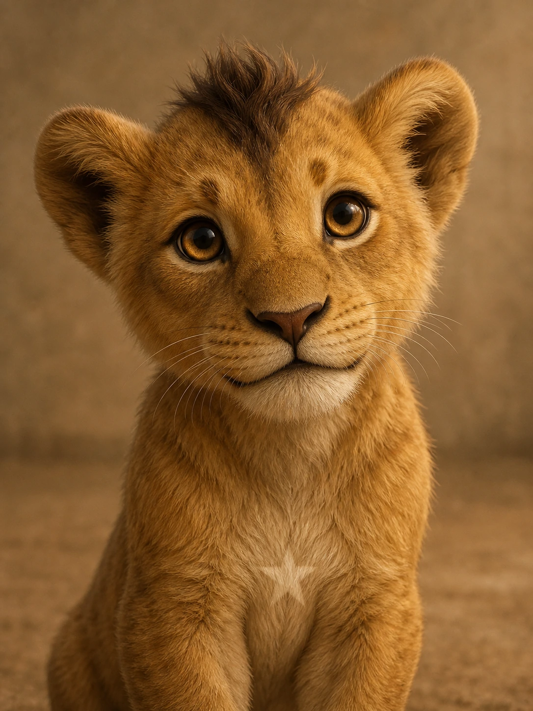 Kesi the Lion Cub close-up portrait