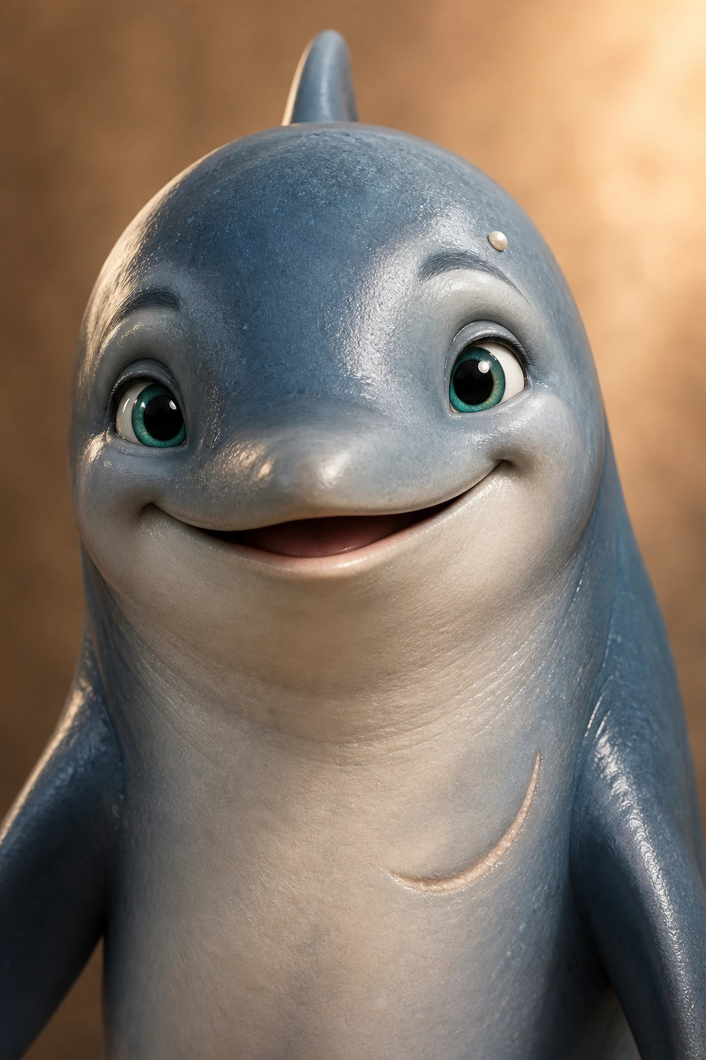 Pili the Dolphin close-up portrait