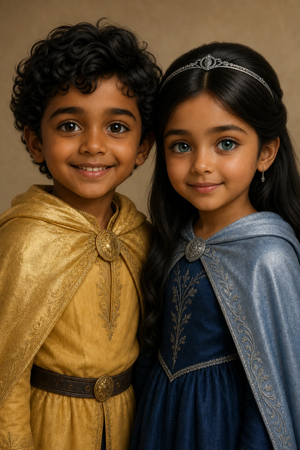 Prince Sol and Princess Luna close-up portrait