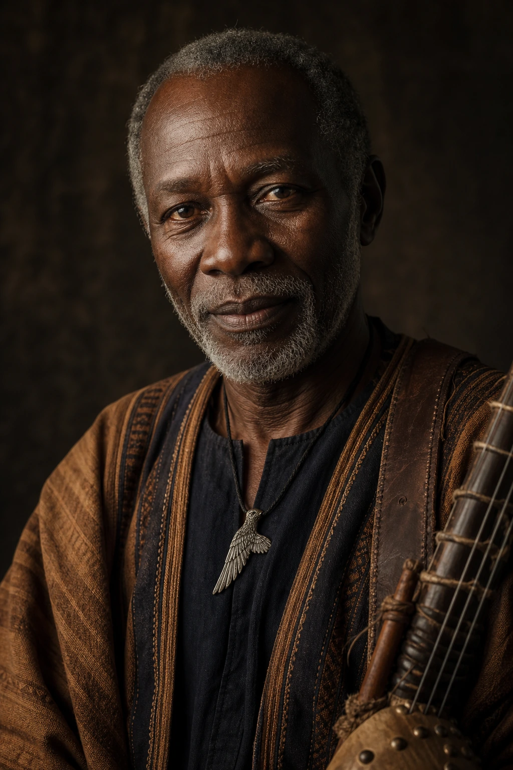 Amadou le Griot close-up portrait