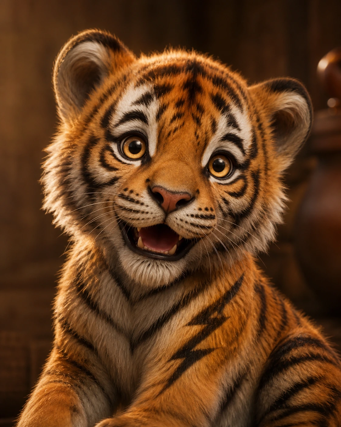 Bunty the Tiger Cub close-up portrait