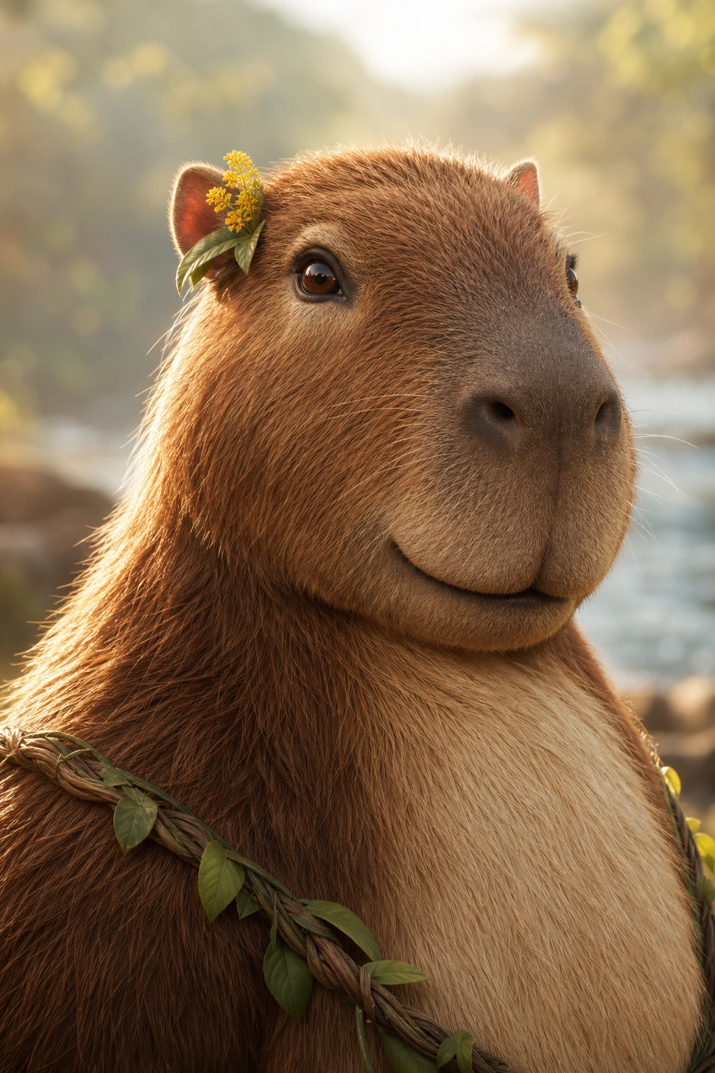 Zeca the Capybara close-up portrait